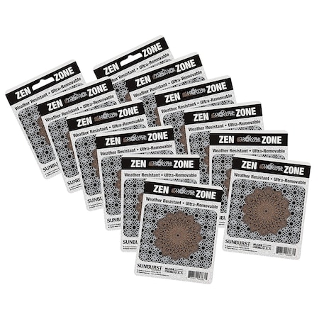 Sunburst Systems Decal Gold On Black Flower 2.75 in x 3.5 in, 12-Pack PK 6265